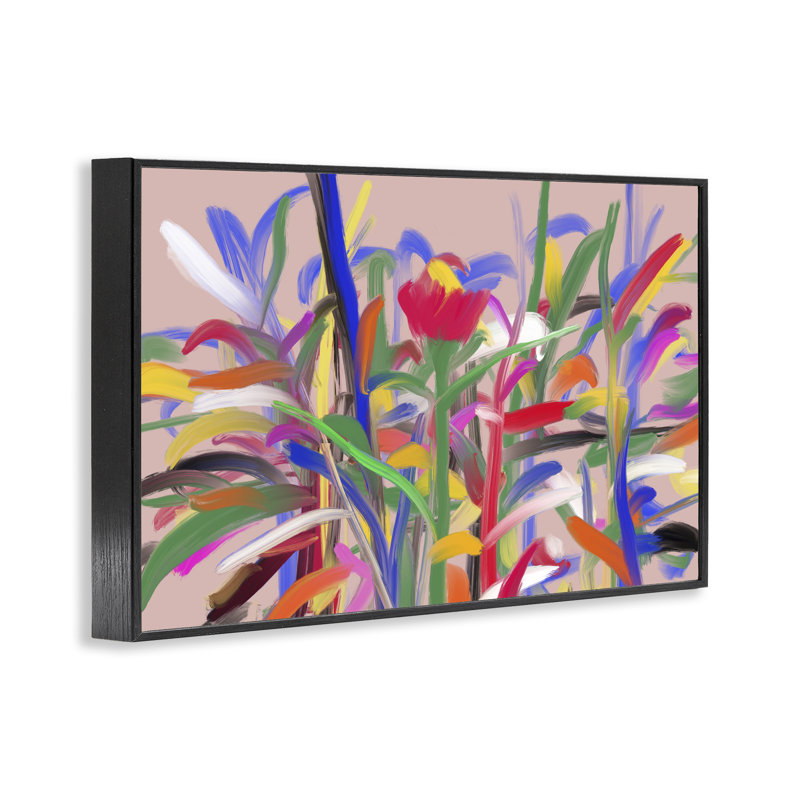 Giclée encadrée «Blooming Garden Expression», conception par Atelier Posters, Giclée encadrée noir minuit, H 20 po x l 30 po