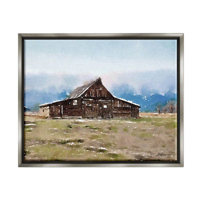 " Rural Countryside Cabin Landscape " by Denise Brown Painting Print