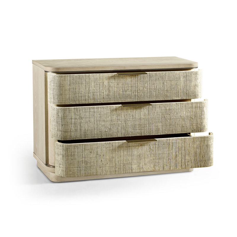 Water 3 - Drawer Solid Wood Nightstand