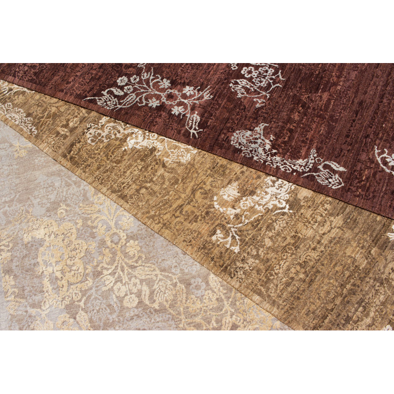 Paradise Hand Knotted Area Rug in Brown
