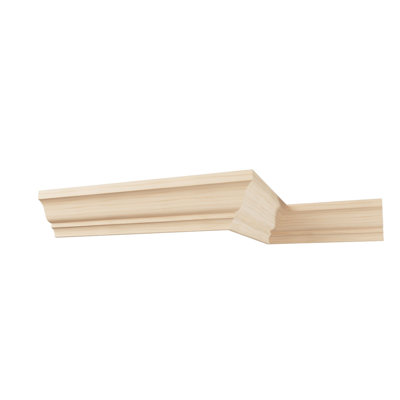 WM49 - Moulure de bois franc massif Crown Crown, H 3 po x P 2 1/8 po x F 3 5/8 po x L 96 po, aulne nuancé