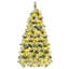Arbre de Noël enneigé pré-éclairé avec pommes de pin