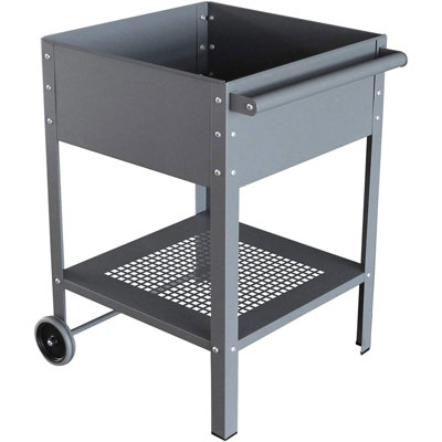 Bio Green Steinfurt Outdoor 22x22x32 In Raised Steel Garden Flower Trolley Cart