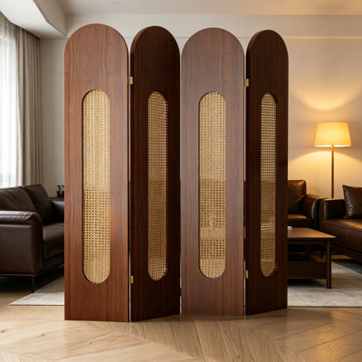 Paravent de chambre en imitation rotin rétro