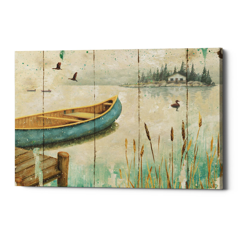 «Waterside V» par Daphne Brissonnet - reproduction d'art sur toile tendue, H 40 po x l 60 po x P 1,5 po, Toile tendue