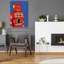 Art mural en verre Winston Porter «Vintage Red Robot» par Ron Magnes-131163350