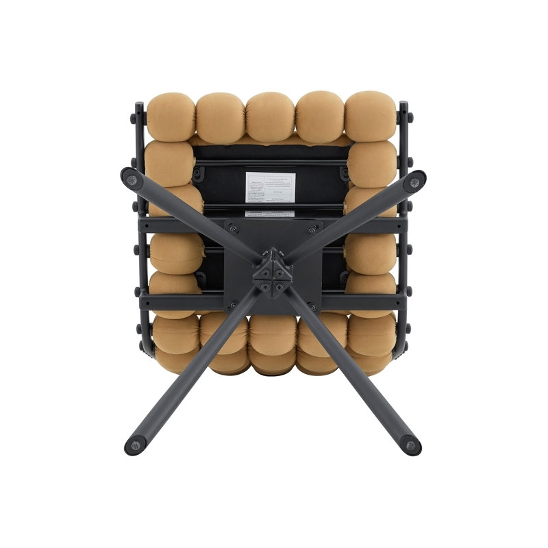 Lot de 2 chaises en velours Bubble Chair à chaînette avec pieds noirs, Noir, brun, Noir, brun