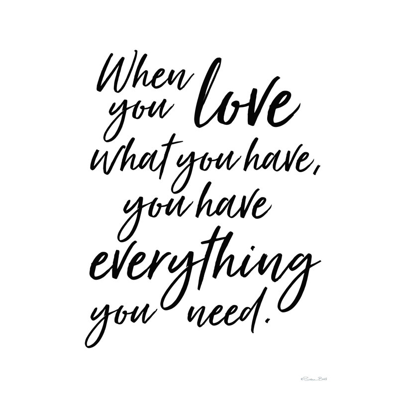 «When You Have Love», art textuel sur toile tendue, H 24 po x l 18 po