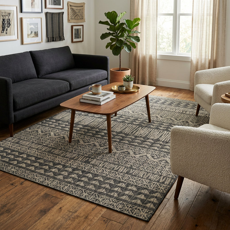 Tapis extérieur charbon 8 pi x 11 pi Sud-Ouest