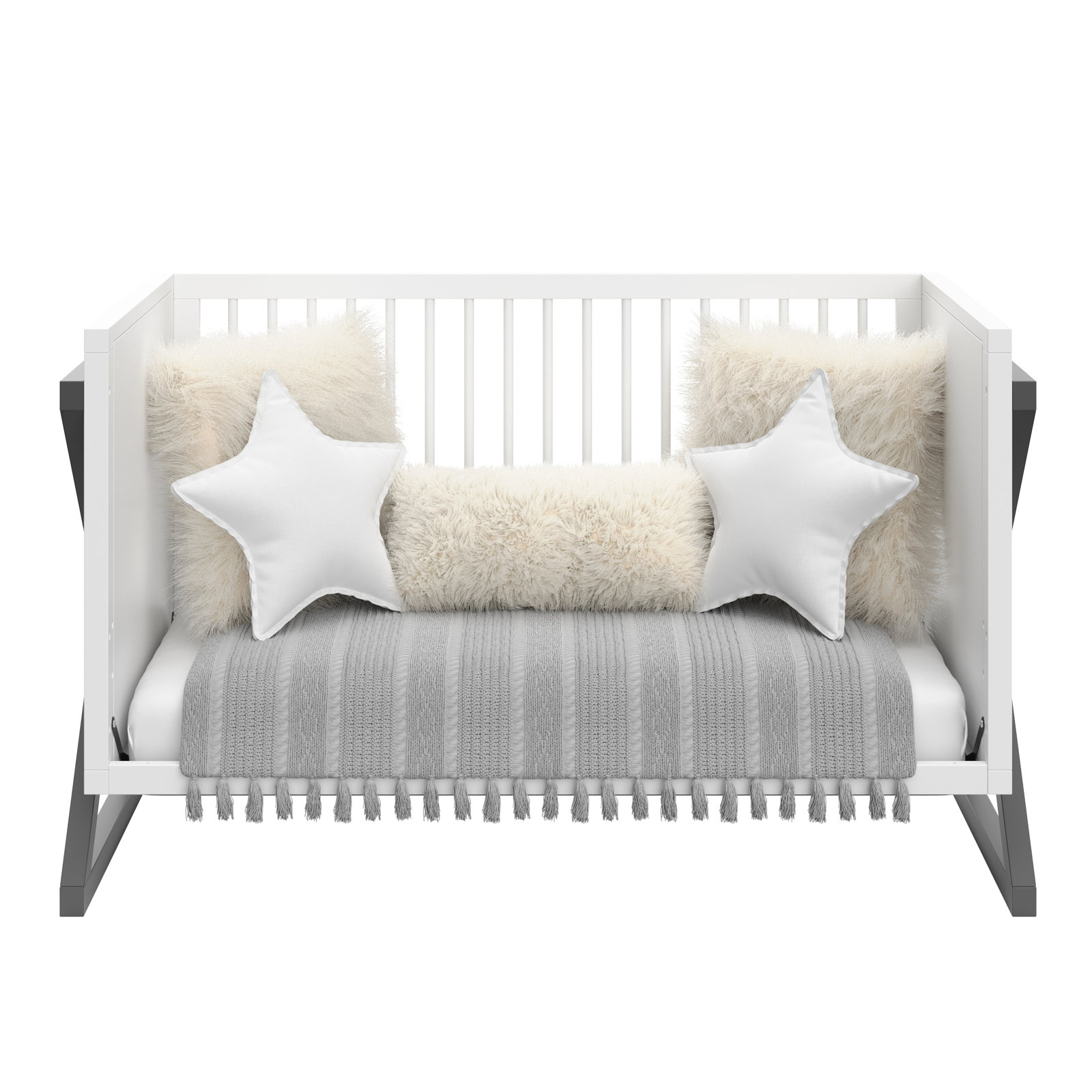 Equinox 3-in-1 Convertible Crib, White/Gray