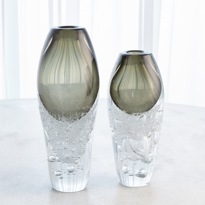 Venus Handmade Glass Table Vase, 11" H x 4.5" W x 4.5" D
