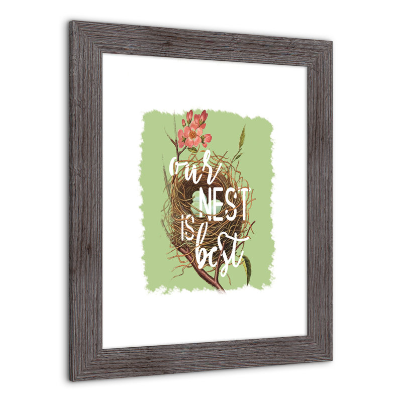 «Our Best Nest», reproduction encadrée, H 20 po x l 16 po x P 0,75 po