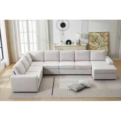 Large - Scale L - Shaped Modular Sofa Set with Detachable Components, Comfortable Upholstery and Decorative Throws for Contemporary Home Interiors