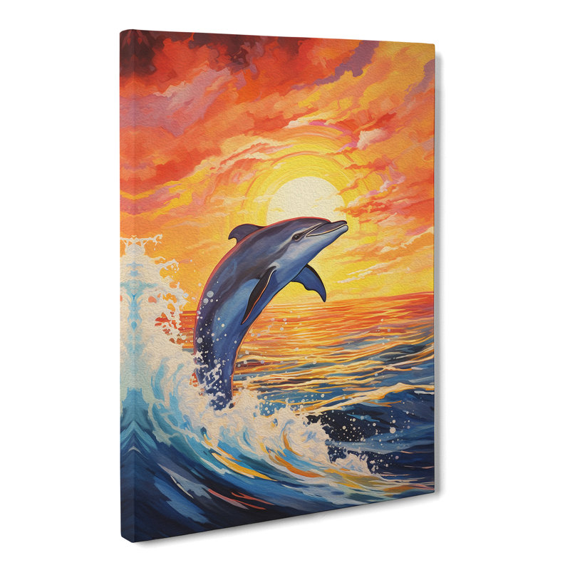 Dolphin Expressionism - Print, 76cm H x 50cm W x 3cm D