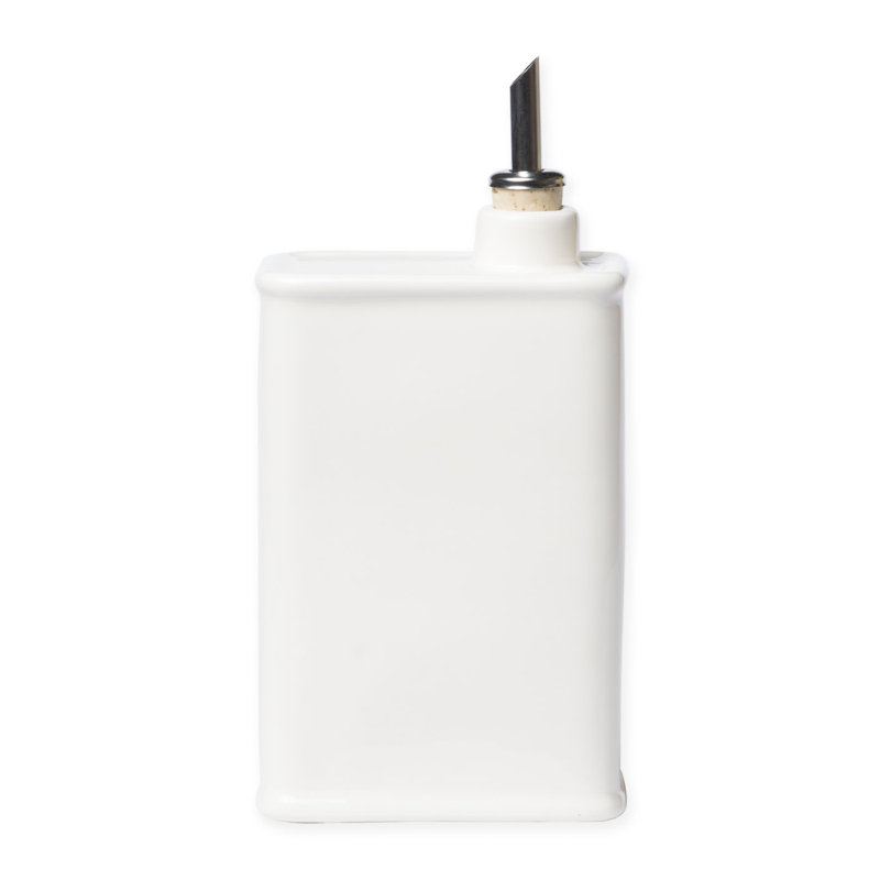 Lastra Ceramic Single Oil / Vinegar Cruet, White