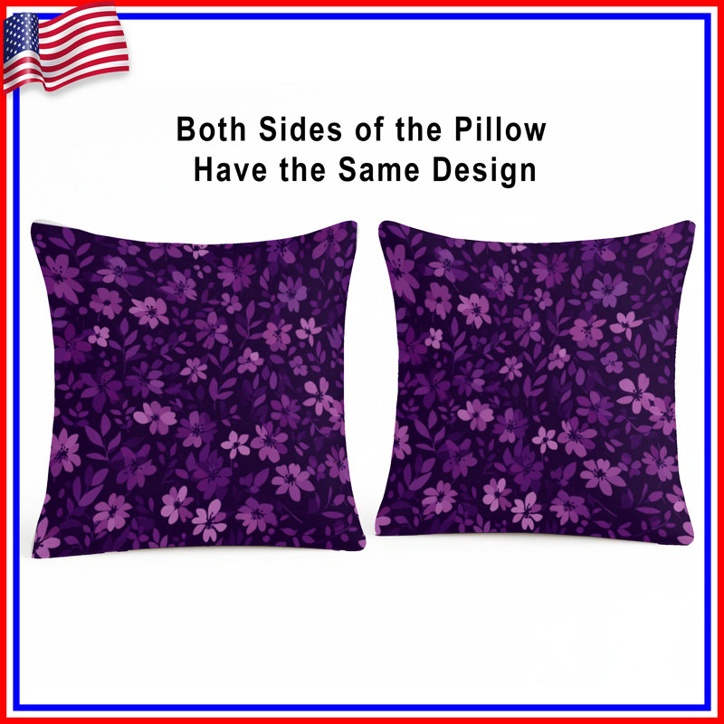 Coussin décoratif fleurs, coussins double face floraux, 16 po x 16 po