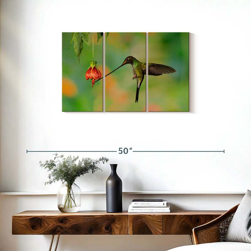 Brampt Hummingbird Eating Nectar, 20" H x 33" W