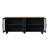 Farmhouse TV Stand With Tempered Glass Doors For 70 Inch Tvs, Sideboard Buffet Cabinet With Adjustable Shelves, Black | Gift Idea-26696337