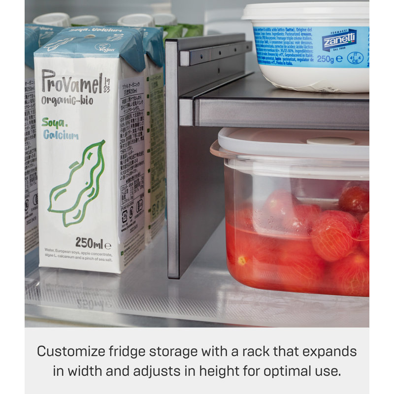 Black Expandable Plastic Refrigerator Riser Shelf