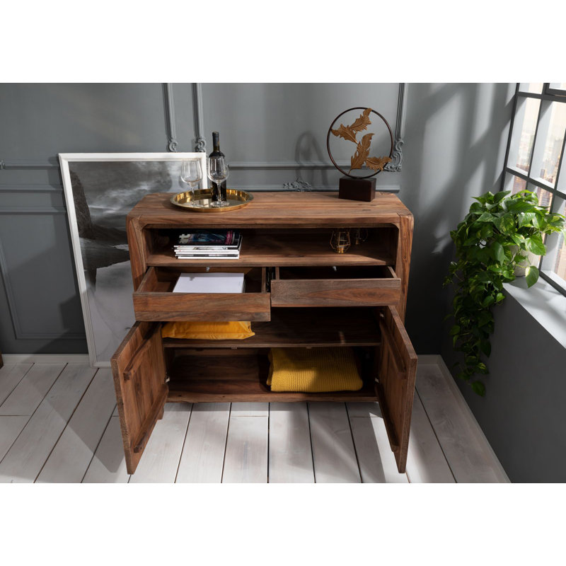 Bueno 120cm Solid Wood Sideboard, Dark Brown