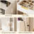 42" Fluted Vanity Desk with Mirror & Lights, Makeup Vanity with Storage Drawer & Glass Cabinet, 3 LED Light Modes, Power Outlet for Bedroom