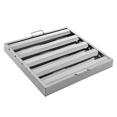 Pack of 6 Stainless Steel Hood Filters - Commercial Grade Baffle Grease Filter for Kitchen Exhaust Hoods, Rust-Resistant & Easy Clean