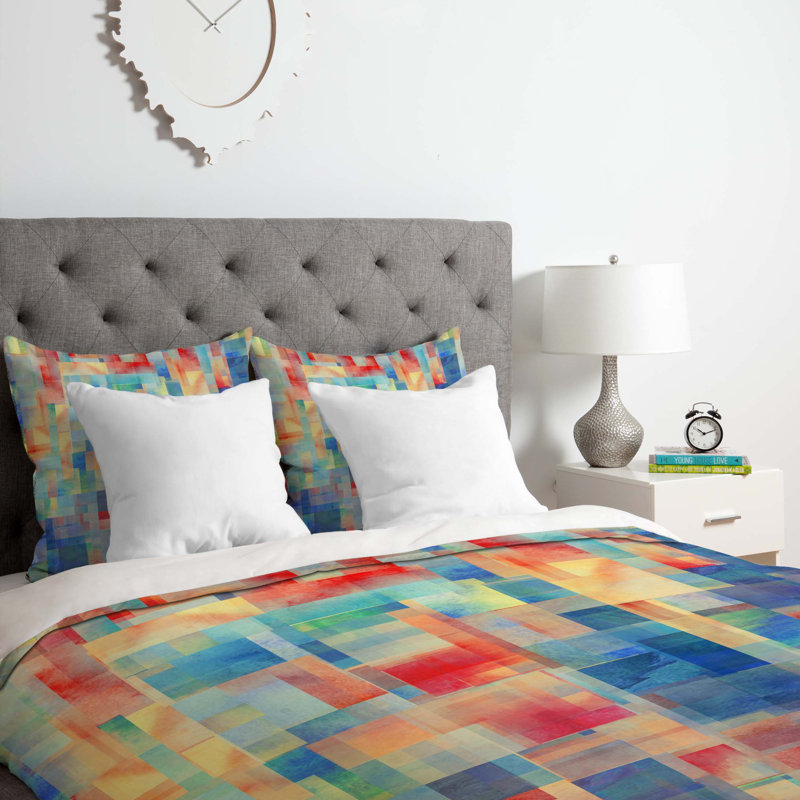 Jacqueline Maldonado Polyester Abstract Duvet Cover, Queen Duvet Cover + 2 Standard Shams