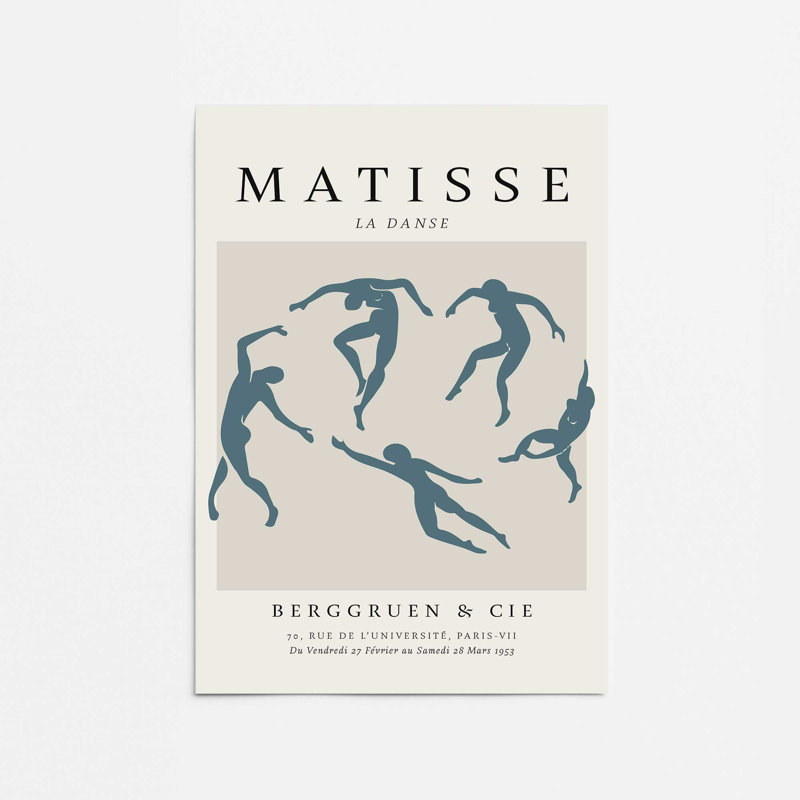 Matisse's La Danse en bleu imprimé minuit dans un cadre, H 16 po x l 12 po, Impression sans cadre, Ne s’applique pas