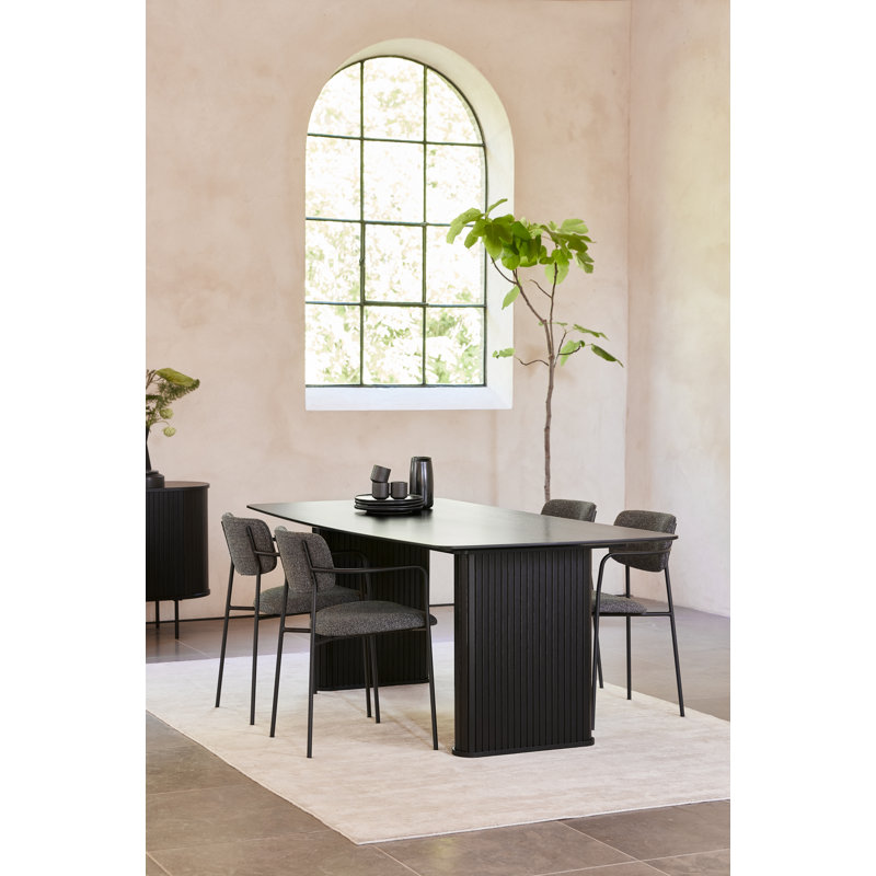 Iris 75" Dining Table, Black Oak