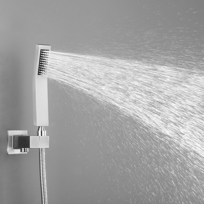10" Shower Head Bathroom Luxury Rain Mixer - Wall Mounted, Brushed Nickel, Self-Cleaning Nozzle, Consistent With American Standard Pipe Interface 10 Inch Adheres To