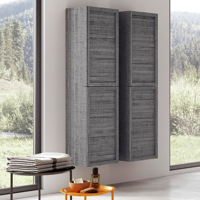 Walker Wall Linen Cabinet, Grey Ash