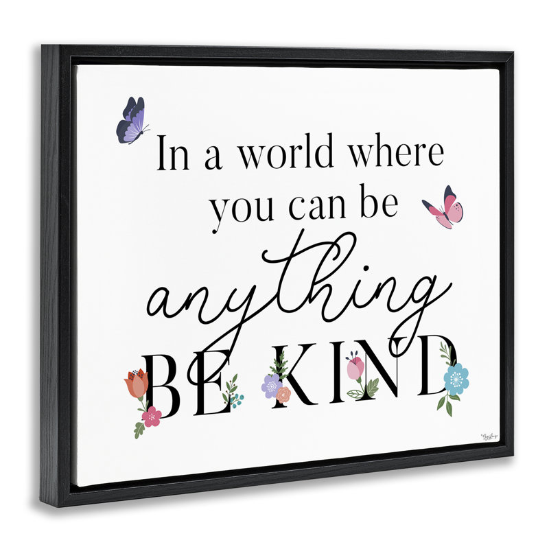 Cadre flottant Be Beever & Kind, design par Gigi Louise, Cadre flottant noir de jais, H 17 po x l 21 po