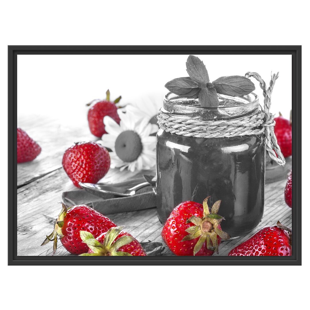 Gerahmtes Wandbild Erdbeeren Marmelade