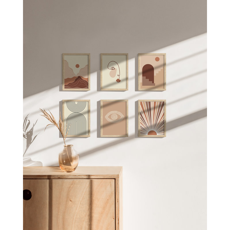 Beige Oak 5x7 Natural Wood Wall Mount Picture Frame Set