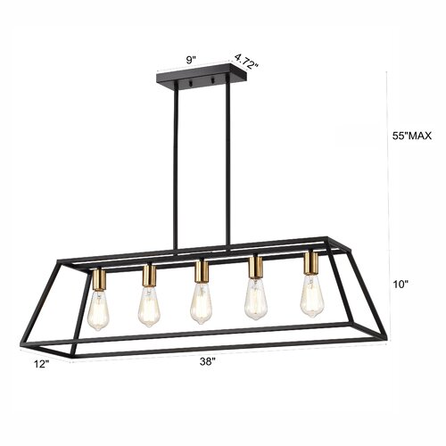 Gracie Oaks Hajra 5 - Light Kitchen Island Pendant & Reviews | Wayfair