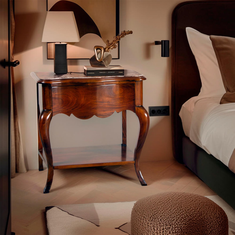 Keen Replicas 61cm W Solid Wood Bedside Table