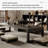 Black Solid Wood Rectangular Coffee Table-109011889