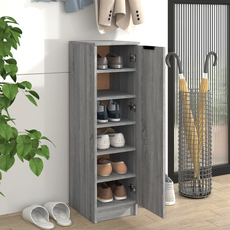 Shoe Cabinet 30x35x100 cm Engineered Wood, Grey Sonoma