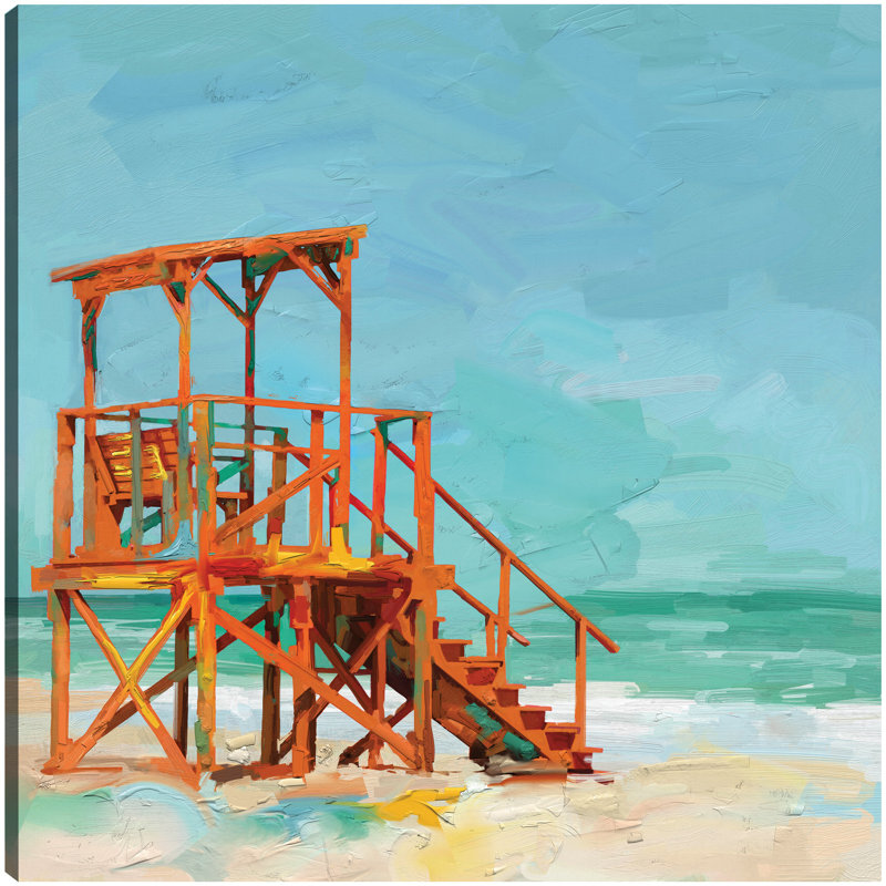 Lifeguard 20x20 Blue and White Canvas Art Print
