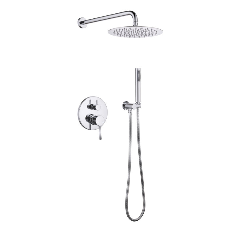 Wall Mounted Complete Shower System with Anti-Scald Pressure Balance Valve, Chrome
