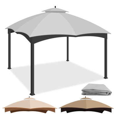 10 x 12 Replacement Gazebo Canopy Top for Lowe's Allen Roth Gazebo, Double-Tier Gazebo Roof Cover with Air Vent,Heavy Duty Canopy Roof Gazebo Top 10X12 Gazebo Cover
