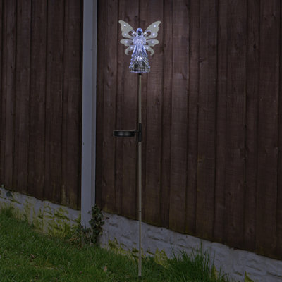 Piquet de jardin en métal solaire avec ailes et lumières DEL Exhart