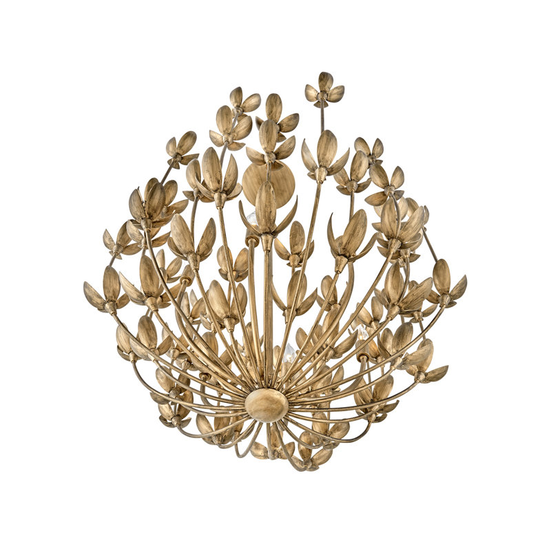 Flora Six-Light Multi-Tier Handmade Chandelier by Lisa McDennon, Burnished Gold