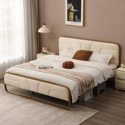 Nelsie Upholstered Platform Bed with Velvet Tufted Headboard