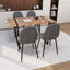 Ensemble de salle à manger 5 pièces: table en bois aggloméré de 55 po et 4 chaises en suède, base rectangulaire en métal noir-1502467996-1502467995
