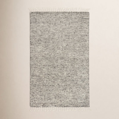Elwood Hand Knotted Wool/Cotton Gray Area Rug