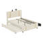 Ensemble de chambre à coucher 2 pièces, lit plateforme tapissier grand avec lit gigogne, 2 tiroirs, veilleuse et charge USB, repose-pieds de rangement avec pieds en métal-736732467