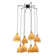 James 8-Light Cluster Pendant Light Rattan Dome Shade Staircase Chandelier In Matte Black