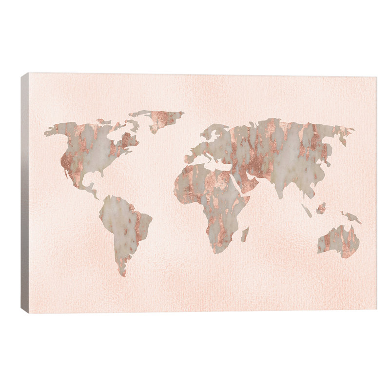 World Map by Nature Magick - Wrapped Canvas Print, 101.6 cm H x 66.04 cm W x 1.91 cm D