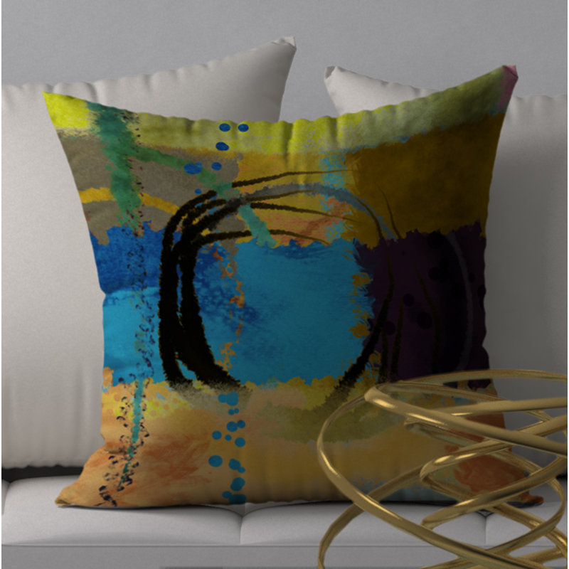 Abstract Reversible Throw Pillow, 18" x 18"